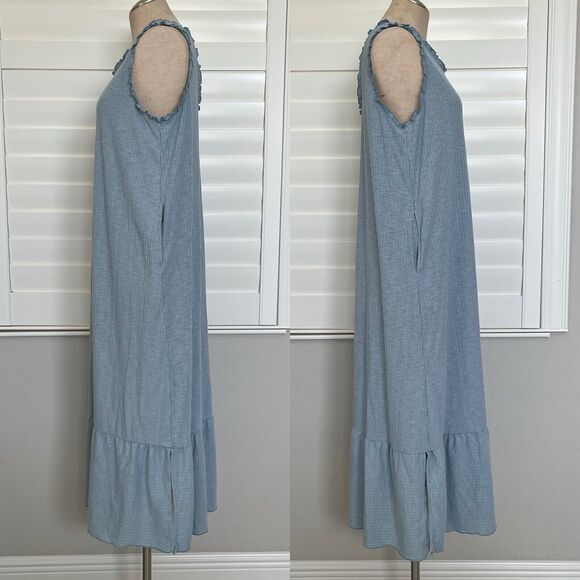 Comfort Code by Cuddl Duds Sleeveless Dress with pockets size L light blue - Picture 7 of 8